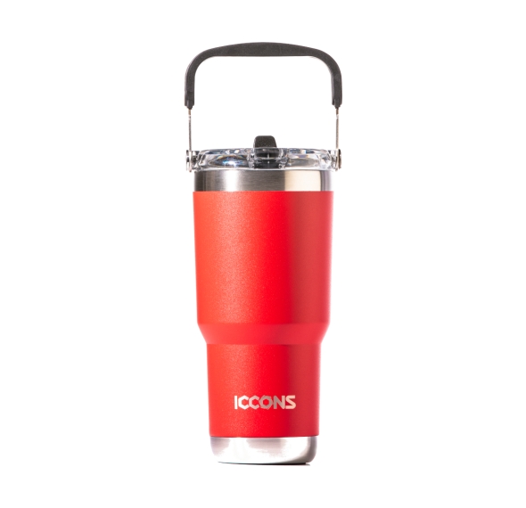 ICCONS /  YABBY 950ML TUMBLER WITH HANDLE & SIPPER - RED DESERT